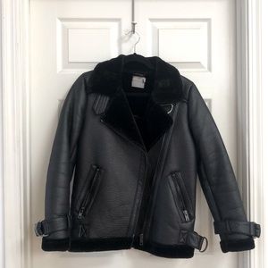 ASOS Faux Shearling Moto Jacket